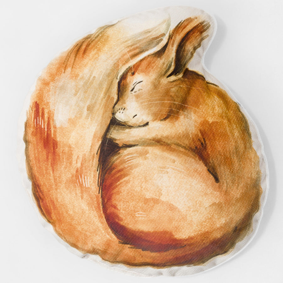 Dekokissen für Kinder Eichhörnchen-Motiv, mit Gesamtansicht des illustrierten Motivs