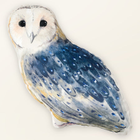 Coussin décoratif enfant motif hibou - Velours, coussin animal, vue de face