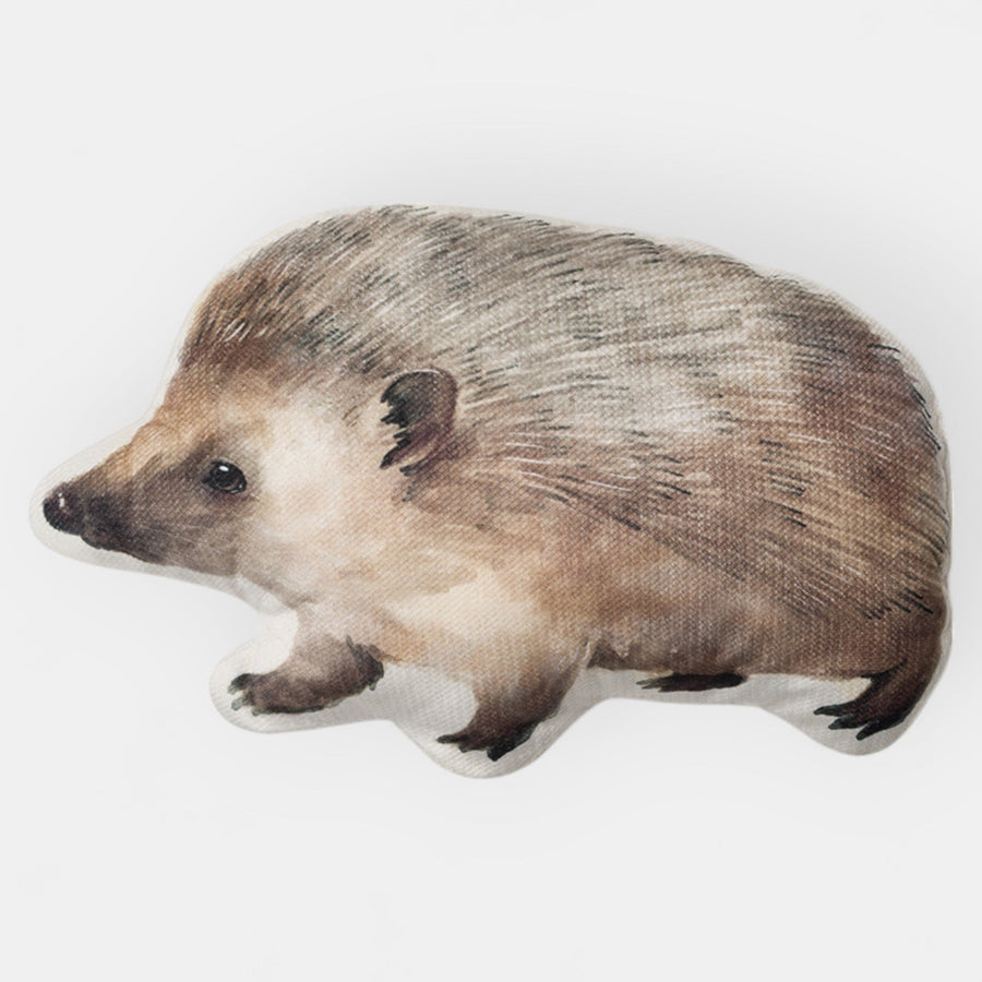 Dekokissen für Kinder Igel-Motiv, mit Gesamtansicht des illustrierten Motivs