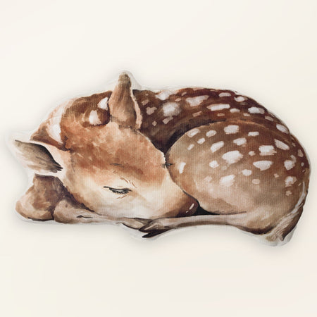 Coussin décoratif enfant motif chevreuil - Velours, coussin animal, vue de face