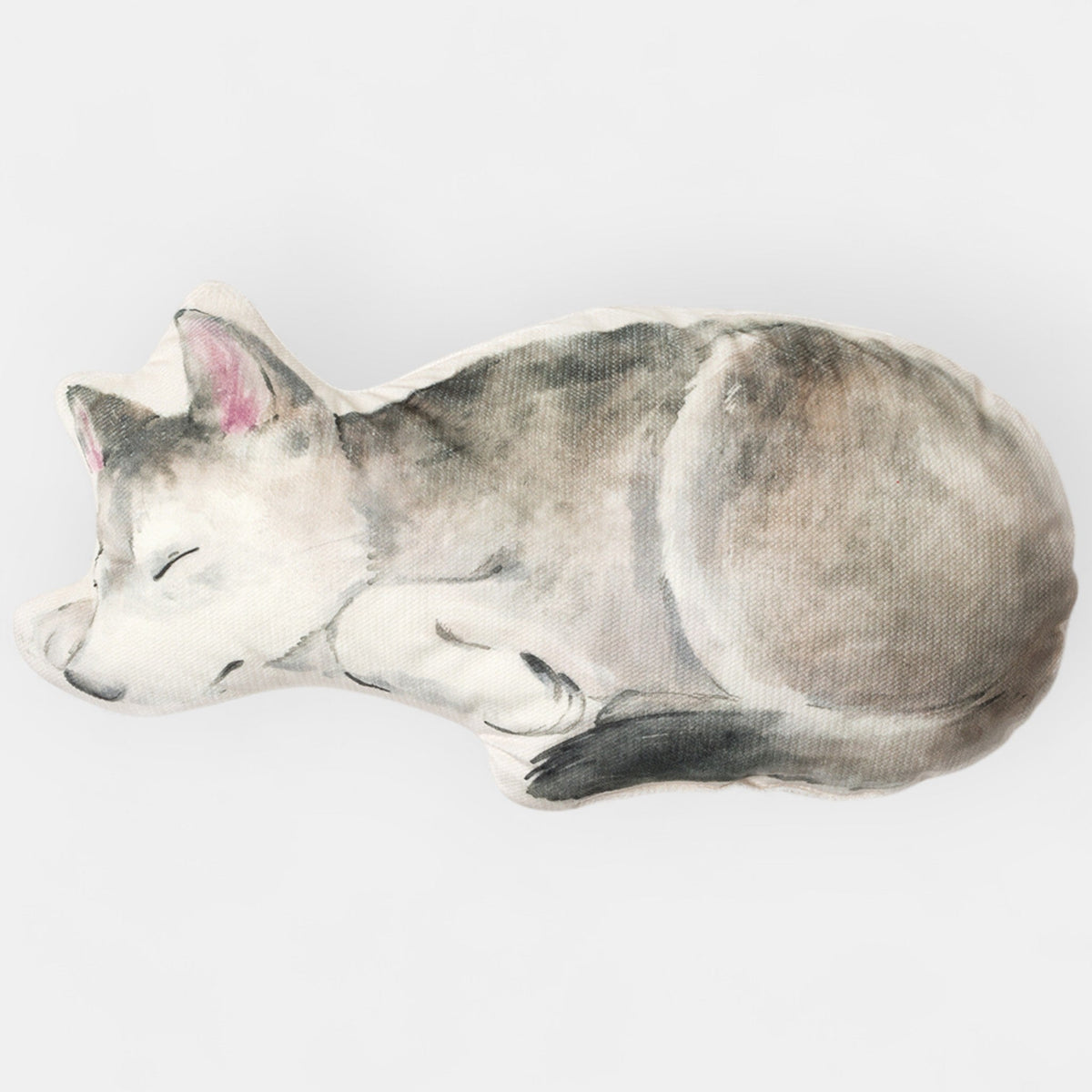 Dekokissen für Kinder Wolf-Motiv, mit Gesamtansicht des illustrierten Motivs