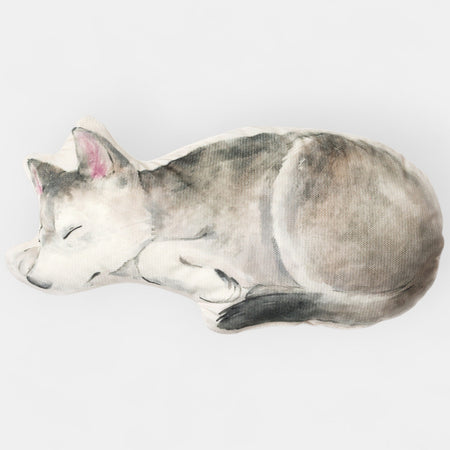 Coussin décoratif enfant motif loup - Velours, vue d'ensemble du motif illustré