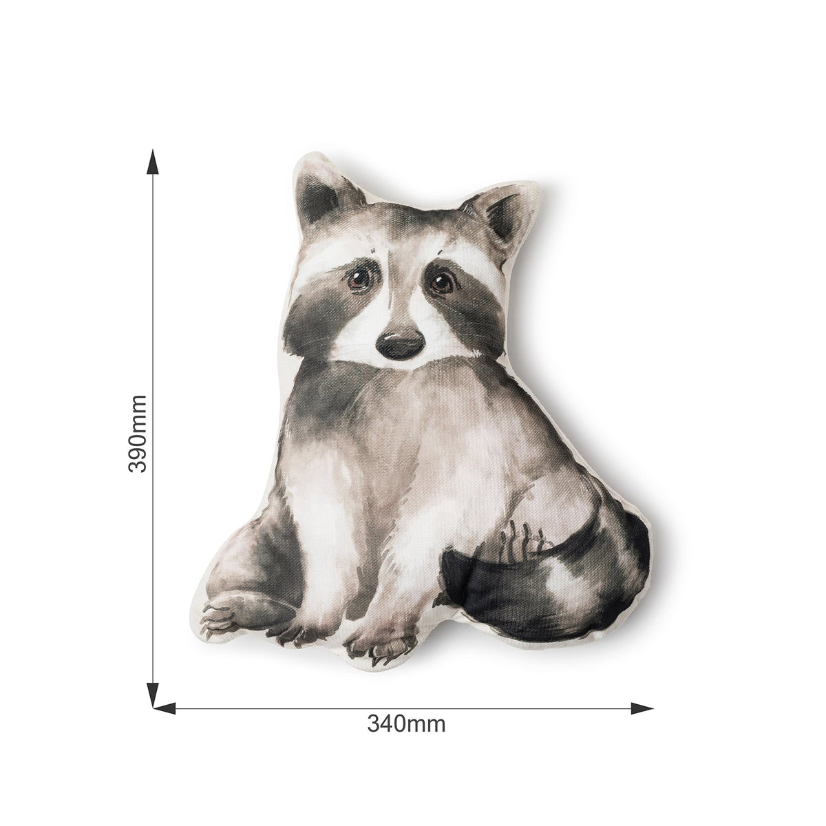 Cuscino decorativo per bambini Procione, misure: larghezza 34 cm, altezza 39 cm