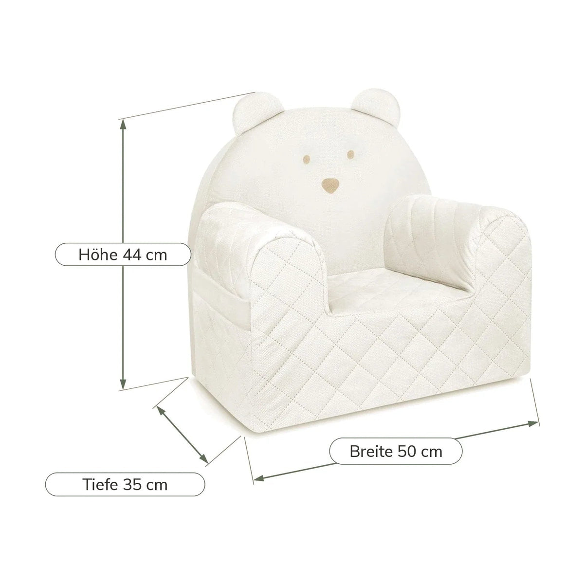 Kindersessel Bärenform Naturfarben, Masse: Breite 50 cm, Tiefe 35 cm, Höhe 44 cm