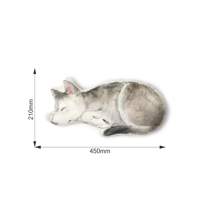 Dekokissen für Kinder Wolf-Motiv ultraweicher Samt