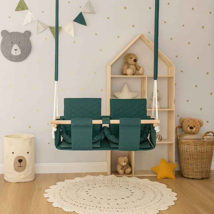 Wasserfeste Zwillingsschaukel Dunkelgrün