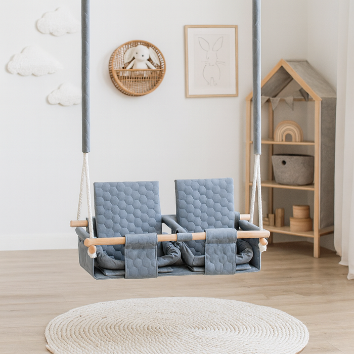 Wasserfeste Zwillingsschaukel Hellgrau